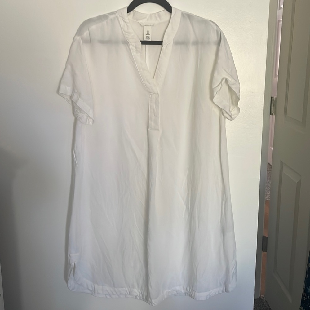 White Linen Blend H&M Dress - Size Small